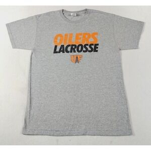 Vintage Jerzees Dri‎ Power Findlay Oilers Shirt Mens Medium Gray NCAA Lacrosse